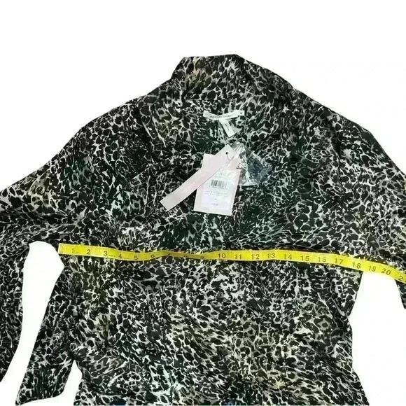 Avec Les Filles Animal Leopard Print Shirt Dress Black Almond Combo Size Medium - Picture 8 of 9